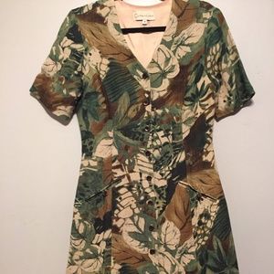 Carrie Hutton Linen Camo Dress Size 8
